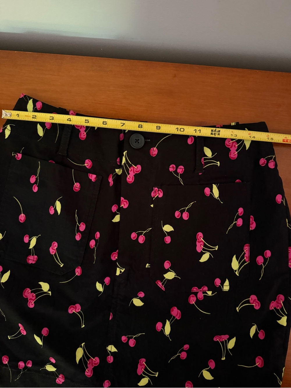 Anthropologie Maeve Black and Pink Cherry Print - Picture 7 of 7